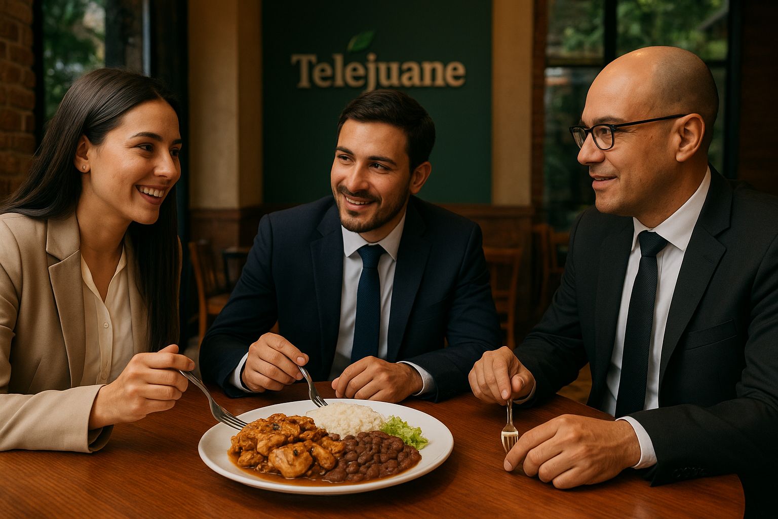 Historia del pollo oriental con frejoles y arroz